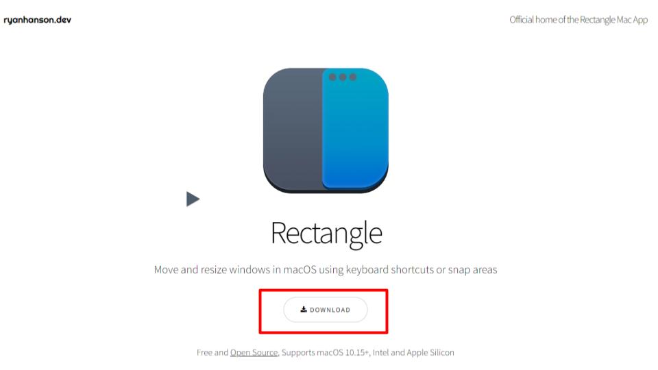 Macの画面分割アプリ『Rectangle』のインストール画面